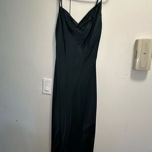 Zara Black Sleeveless Cowl Neck Maxi Dress